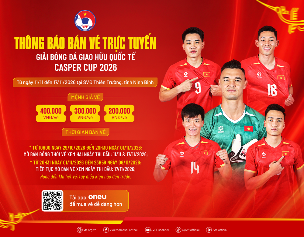 Vé xem Casper Cup 2026 tại sân Thiên Trường có giá từ 200.000 đồng - ảnh 1