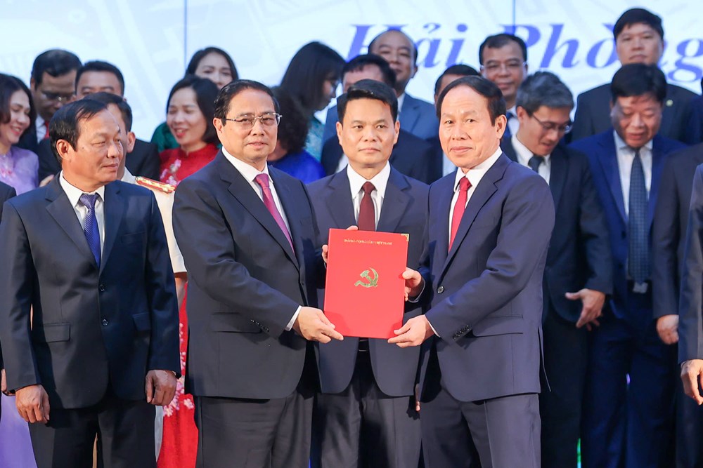 Thủ tướng Phạm Minh Chính dự Lễ công bố Nghị quyết, Quyết định sáp nhập tại TP Hải Phòng - ảnh 1