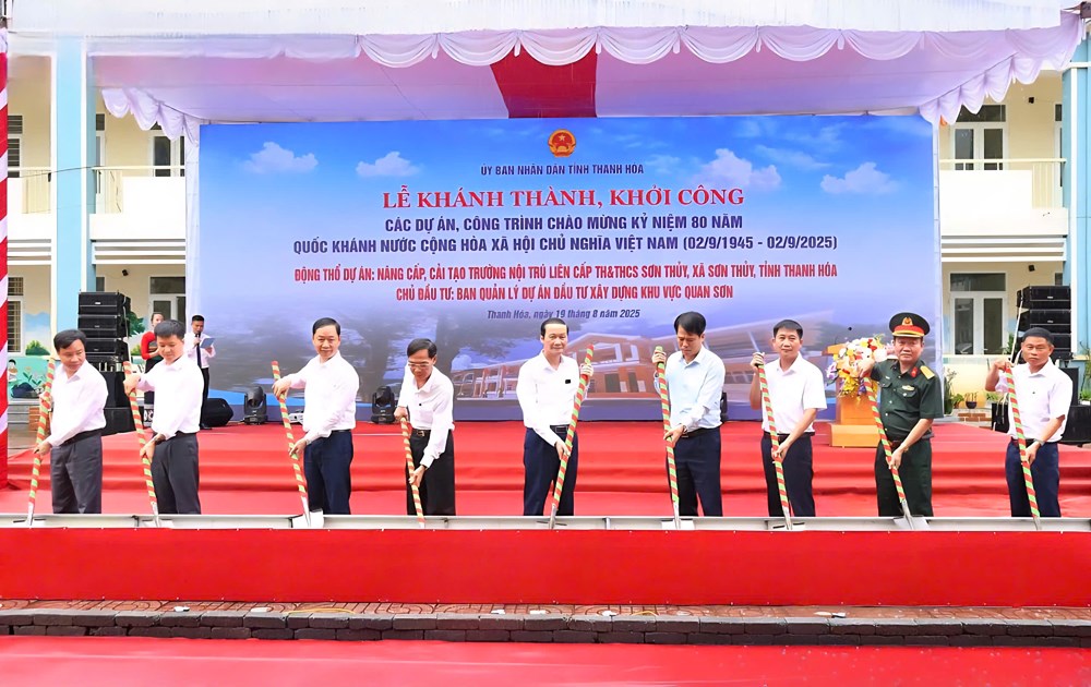 Thanh Hóa khởi công Trường Nội trú Sơn Thủy 115 tỉ đồng - ảnh 1