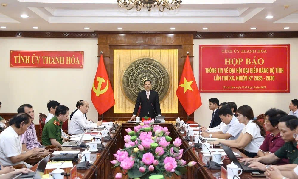 Thanh Hóa họp báo thông tin về Đại hội Đảng bộ tỉnh lần thứ XX - ảnh 1