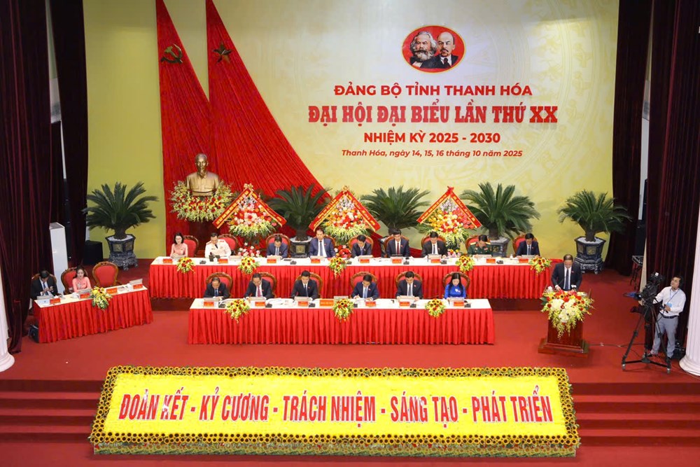 Đại hội Đảng bộ tỉnh Thanh Hóa lần thứ XX thành công tốt đẹp, mở ra giai đoạn phát triển mới - ảnh 1