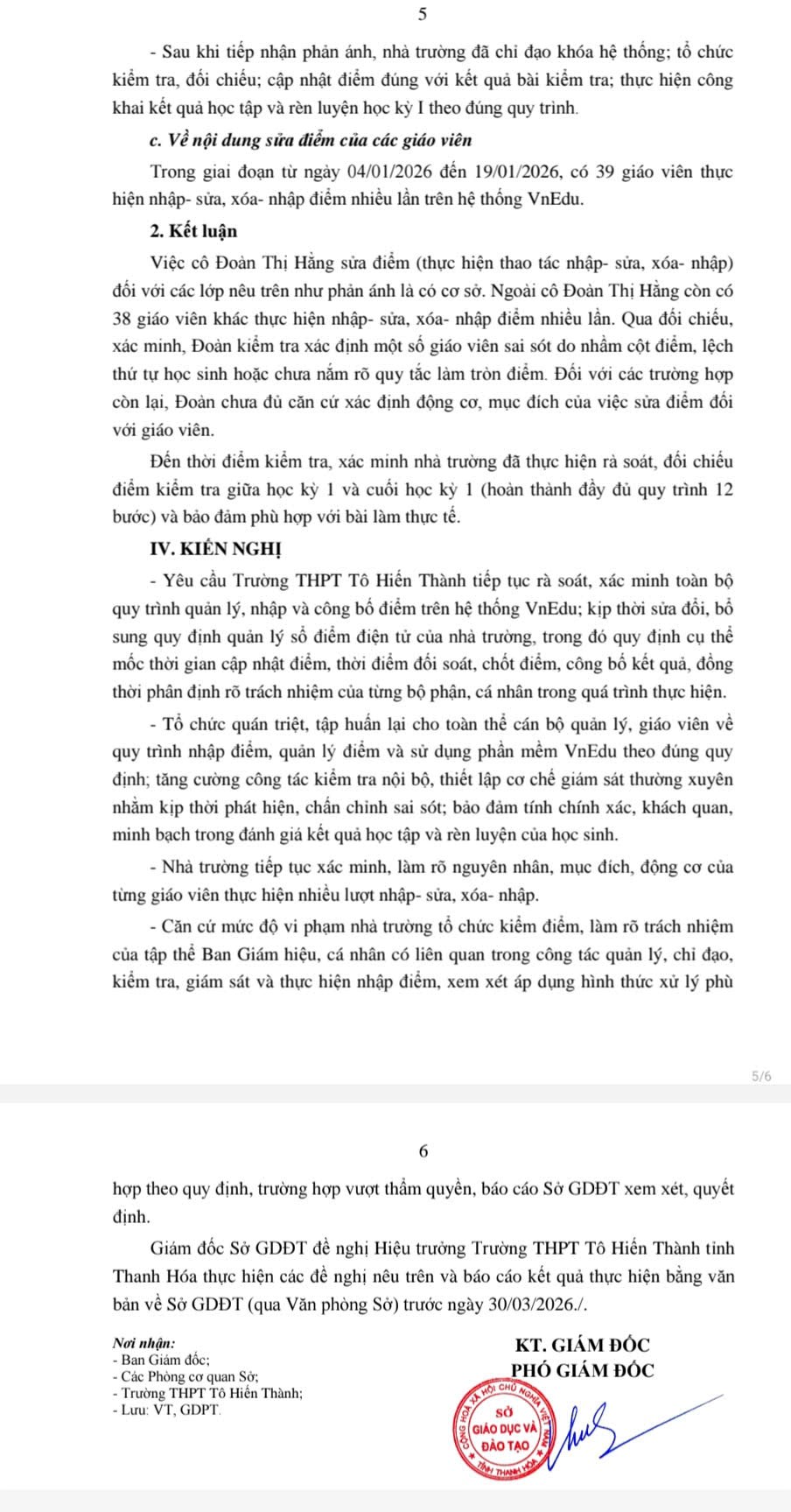 Thanh Hóa: Phát hiện 39 giáo viên nhiều lần sửa điểm học sinh trên VnEdu - ảnh 2