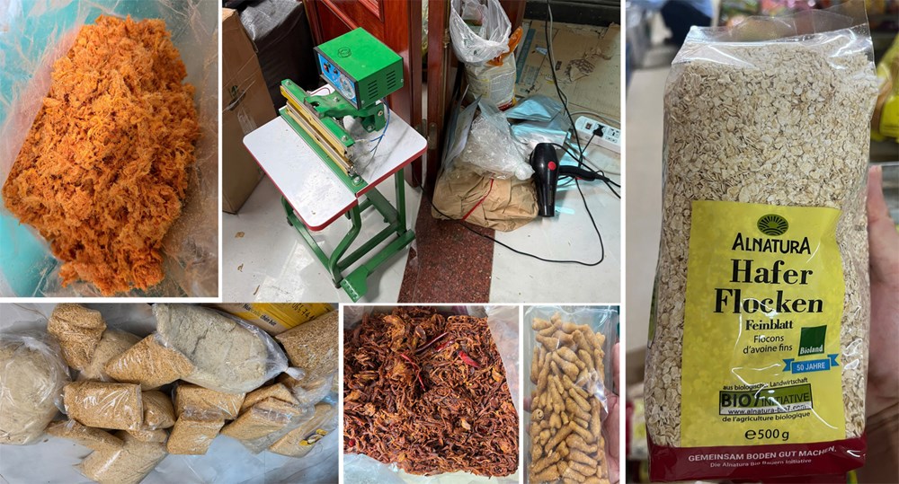 Phát hiện gần 2 tấn ruốc, đồ ăn vặt trôi nổi ở Thanh Hóa - ảnh 1