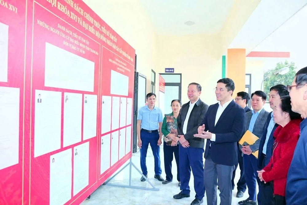 Lãnh đạo Thanh Hóa kiểm tra công tác chuẩn bị bầu cử trước ngày 15.3 - ảnh 1