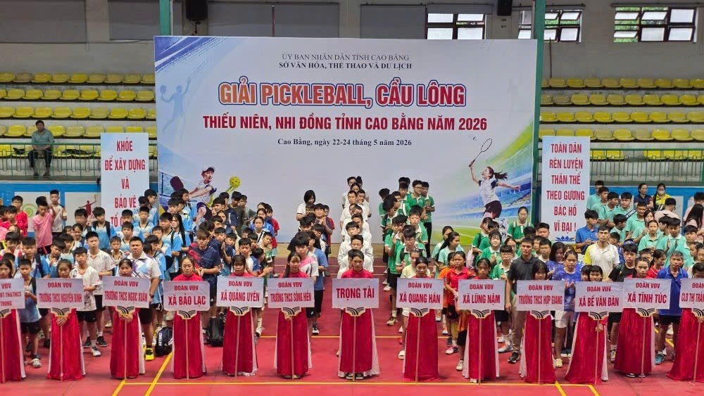 Gần 400 vận động viên dự giải thể thao thiếu niên, nhi đồng ở Cao Bằng - ảnh 1