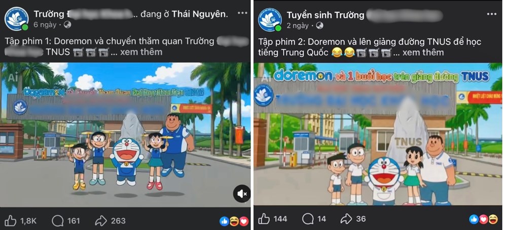 Các fanpage đồng loạt xóa video Doraemon quảng bá trường học ở Thái Nguyên - ảnh 1