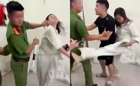 Khởi tố người phụ nữ trong clip hành hung công an gây bão mạng ở Thái Nguyên - ảnh 1
