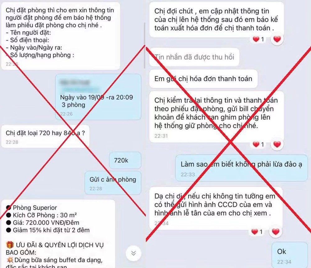 Mạo danh fanpage khách sạn lừa tiền cọc dịp trung thu - ảnh 3