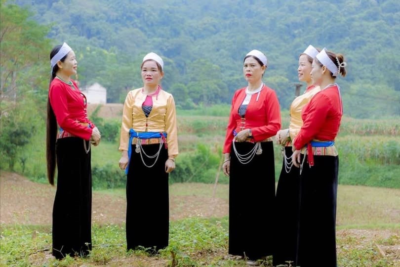 Nghệ thuật tạo hoa văn cạp váy của người Mường là di sản văn hóa phi vật thể quốc gia - ảnh 1