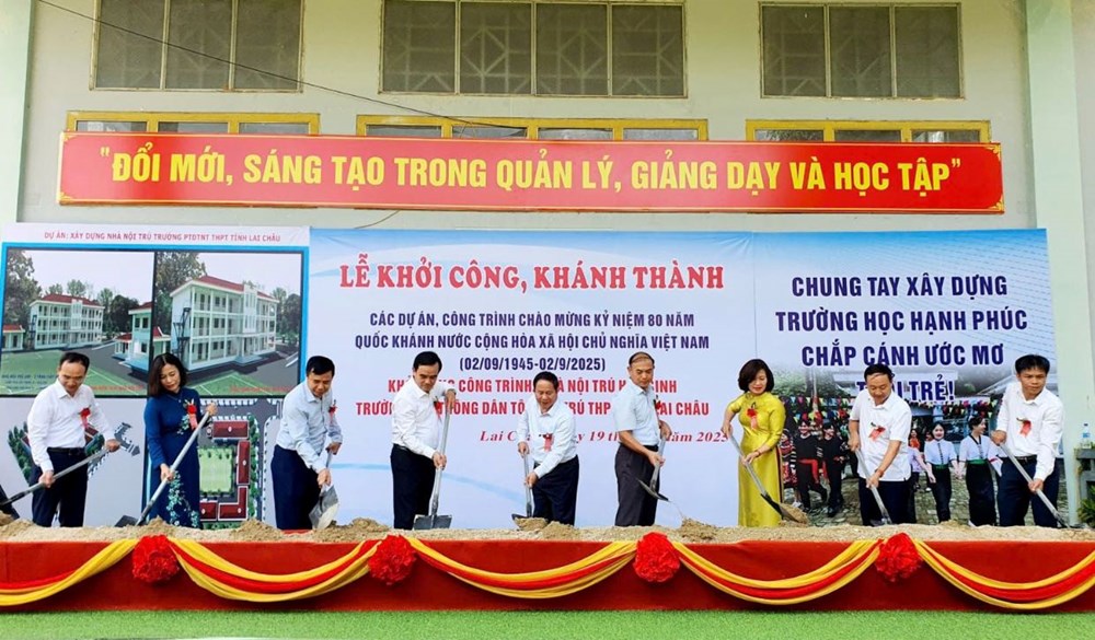Lai Châu: Khởi công xây dựng 2 trường nội trú cho học sinh dân tộc thiểu số - ảnh 2
