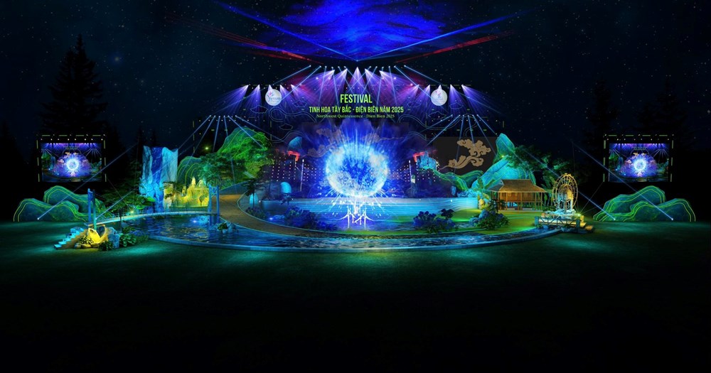 Hé lộ sân khấu khai mạc Festival Tinh hoa Tây Bắc - Điện Biên 2025  - ảnh 3