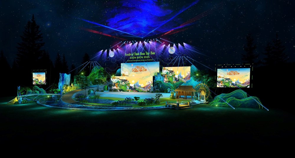 Hé lộ sân khấu khai mạc Festival Tinh hoa Tây Bắc - Điện Biên 2025  - ảnh 2