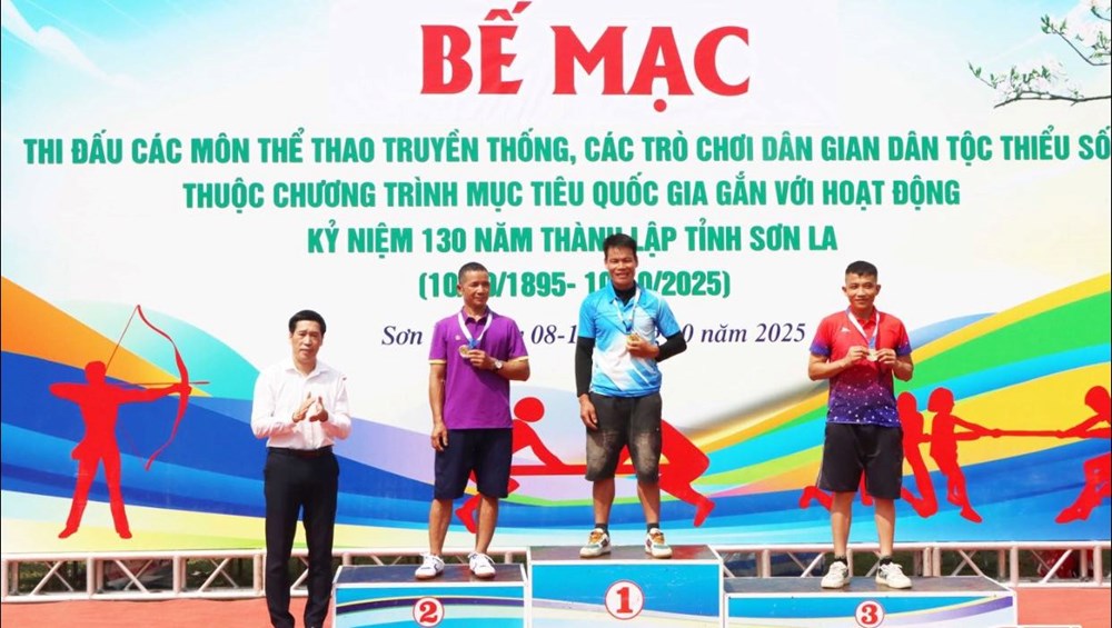 Bế mạc hội thi thể thao truyền thống, trò chơi dân gian các dân tộc Sơn La - ảnh 1
