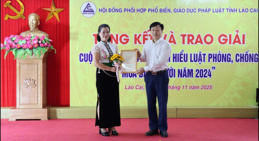 Lào Cai: Trao giải Cuộc thi trực tuyến “Tìm hiểu Luật Phòng, chống mua bán người năm 2024” - ảnh 1