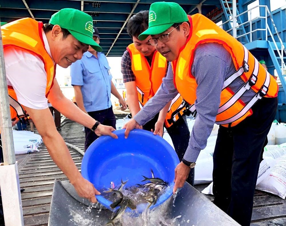 An Giang – Cần Thơ – Đồng Tháp thả cá giống tái tạo nguồn lợi thủy sản - ảnh 1