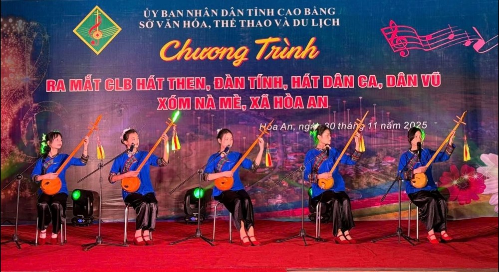 Ra mắt CLB hát Then, đàn Tính, hát dân ca xóm Nà Mè, xã Hòa An - ảnh 5