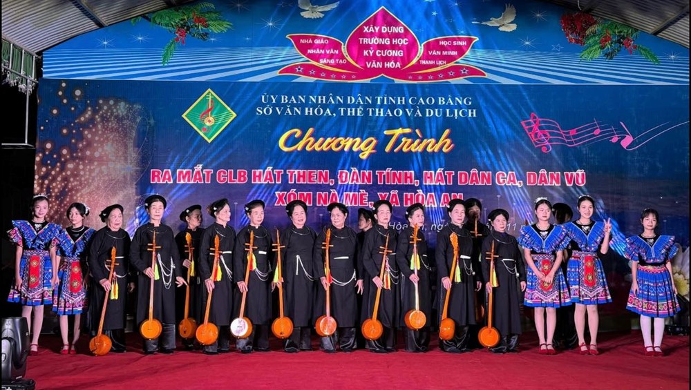 Ra mắt CLB hát Then, đàn Tính, hát dân ca xóm Nà Mè, xã Hòa An - ảnh 3