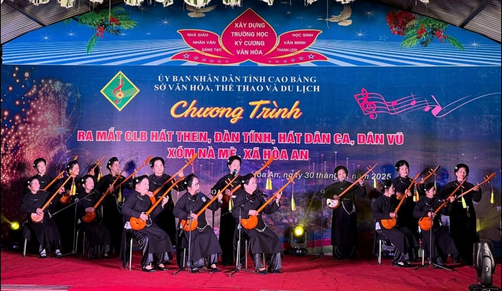 Ra mắt CLB hát Then, đàn Tính, hát dân ca xóm Nà Mè, xã Hòa An - ảnh 2