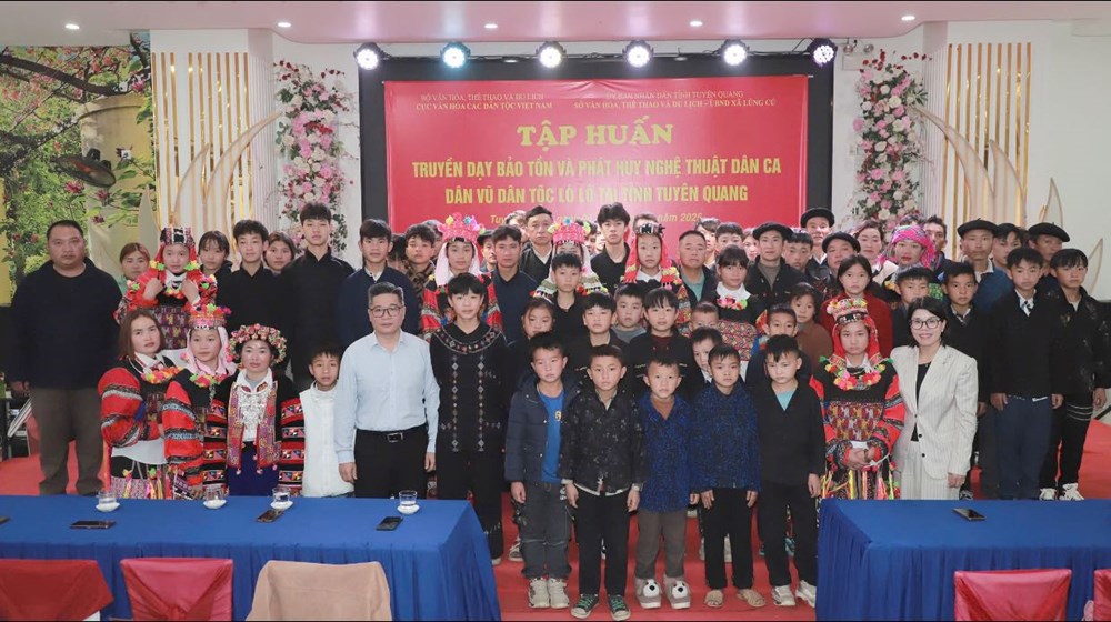 Truyền dạy bảo tồn, phát huy nghệ thuật dân ca, dân vũ dân tộc Lô Lô - ảnh 1