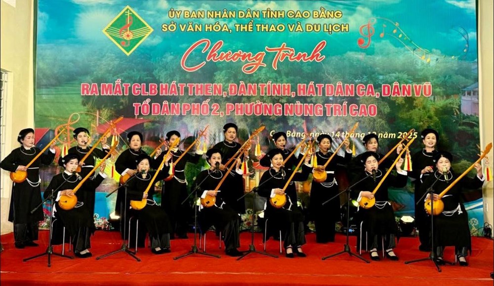 Ra mắt CLB hát Then, đàn Tính, hát dân ca, dân vũ phường Nùng Trí Cao - ảnh 1