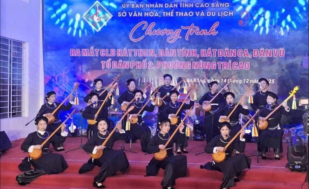 Ra mắt CLB hát Then, đàn Tính, hát dân ca, dân vũ phường Nùng Trí Cao - ảnh 3