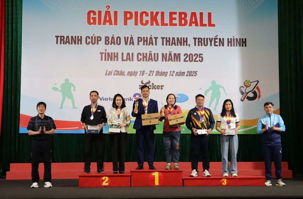 Gần 260 VĐV tham gia Giải Pickleball tranh cúp Báo và Phát thanh, Truyền hình Lai Châu  - ảnh 2