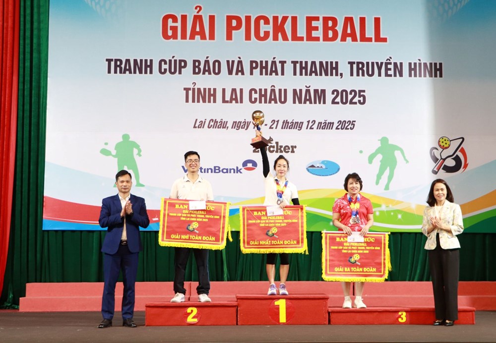 Gần 260 VĐV tham gia Giải Pickleball tranh cúp Báo và Phát thanh, Truyền hình Lai Châu  - ảnh 3