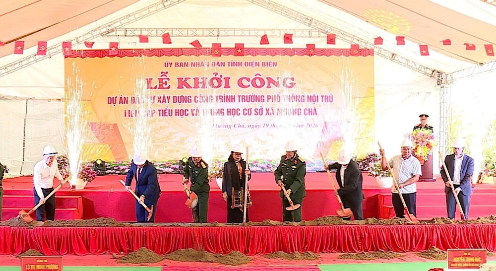 Điện Biên khởi công xây dựng Trường Phổ thông nội trú liên cấp tại 5 xã biên giới - ảnh 6
