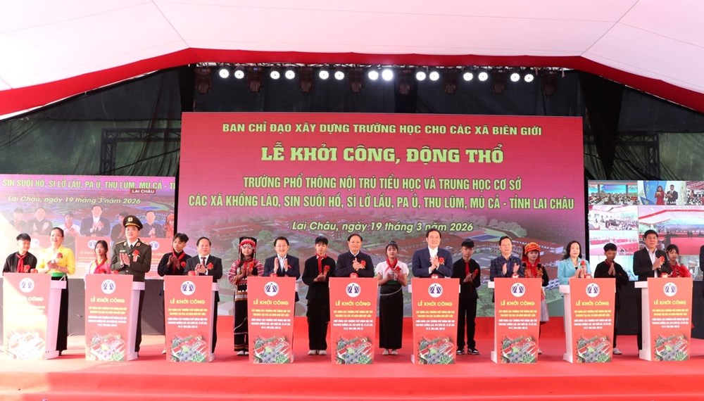 Khởi công 6 trường phổ thông nội trú liên cấp vùng biên tỉnh Lai Châu - ảnh 1