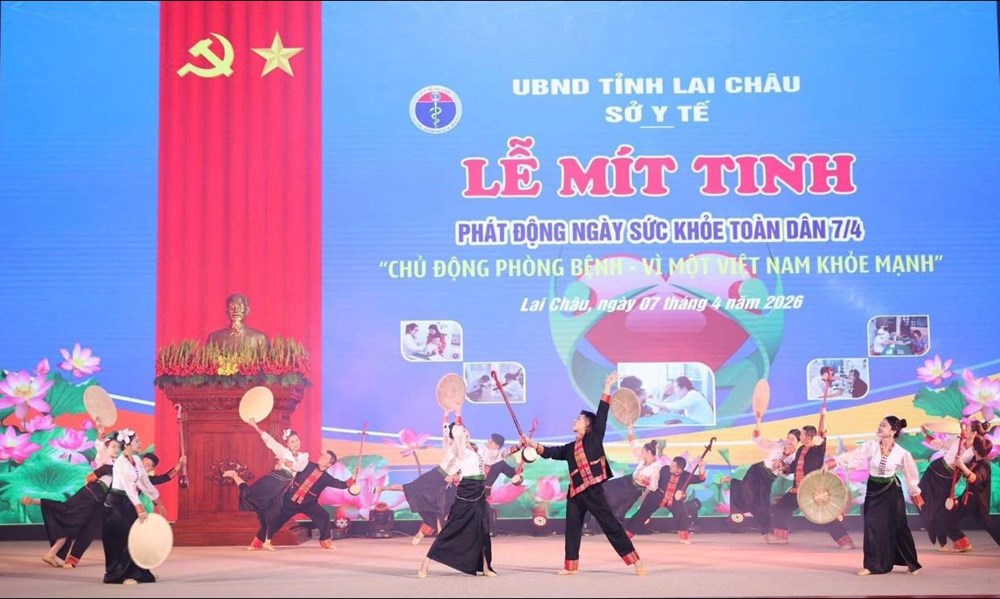 Lai Châu mít tinh hưởng ứng Ngày Sức khỏe toàn dân năm 2026 - ảnh 1