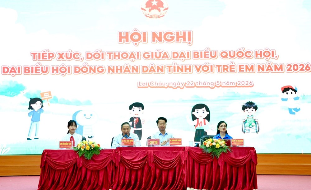 Hơn 150 thiếu nhi tiêu biểu đối thoại với đại biểu Quốc hội, HĐND tỉnh Lai Châu - ảnh 2