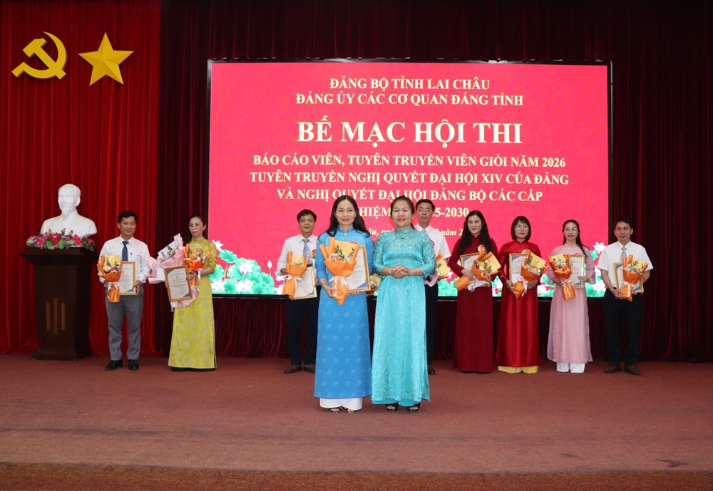 Lai Châu lan tỏa nghị quyết qua hội thi báo cáo viên, tuyên truyền viên giỏi - ảnh 1