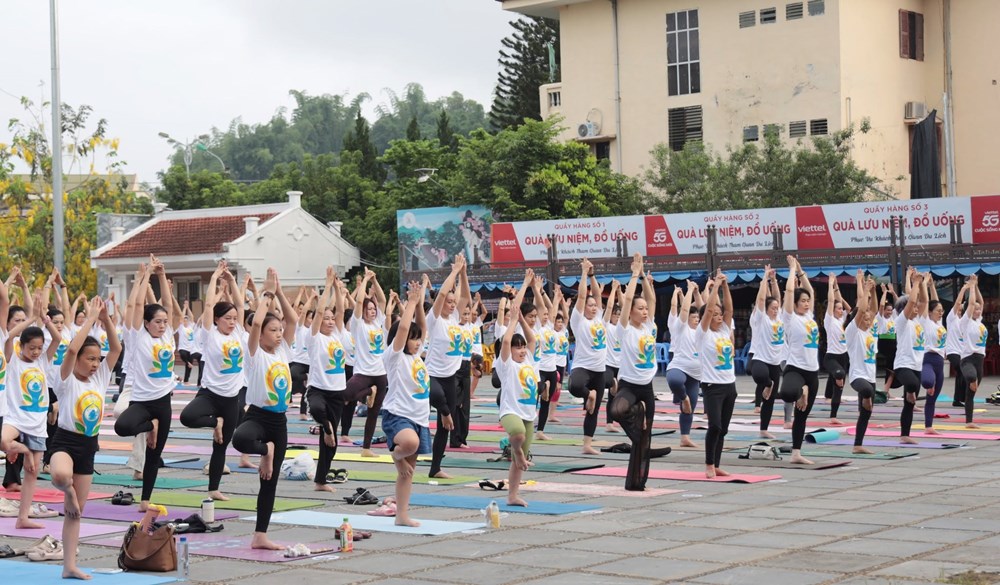 Gần 500 người đồng diễn chào mừng Ngày Quốc tế Yoga tại Điện Biên - ảnh 2