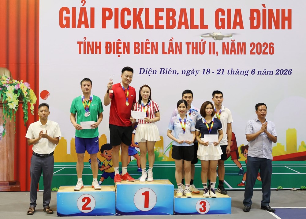 Bế mạc Giải Pickleball Gia đình tỉnh Điện Biên năm 2026 - ảnh 1