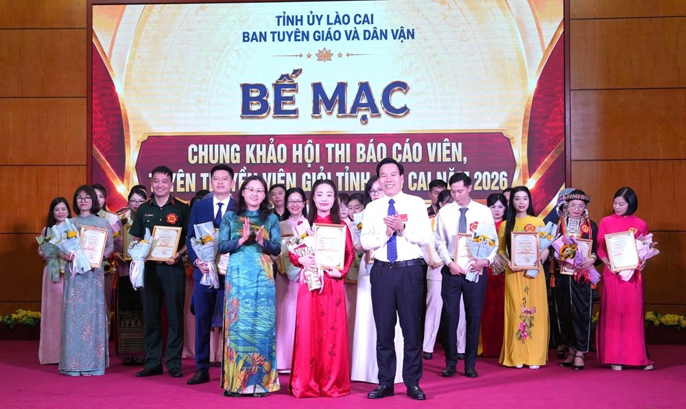 Bế mạc Hội thi Báo cáo viên, tuyên truyền viên giỏi tỉnh Lào Cai 2026 - ảnh 2