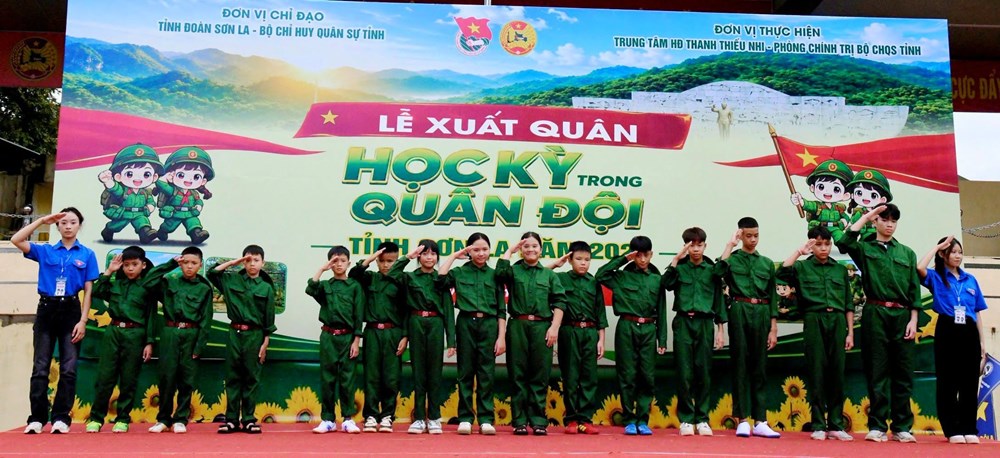140 “chiến sĩ nhí” Sơn La tham gia rèn luyện trong môi trường quân đội - ảnh 4