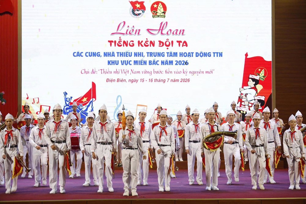 Hơn 1000 thiếu nhi tham gia Liên hoan “Tiếng kèn Đội ta” khu vực phía Bắc - ảnh 1