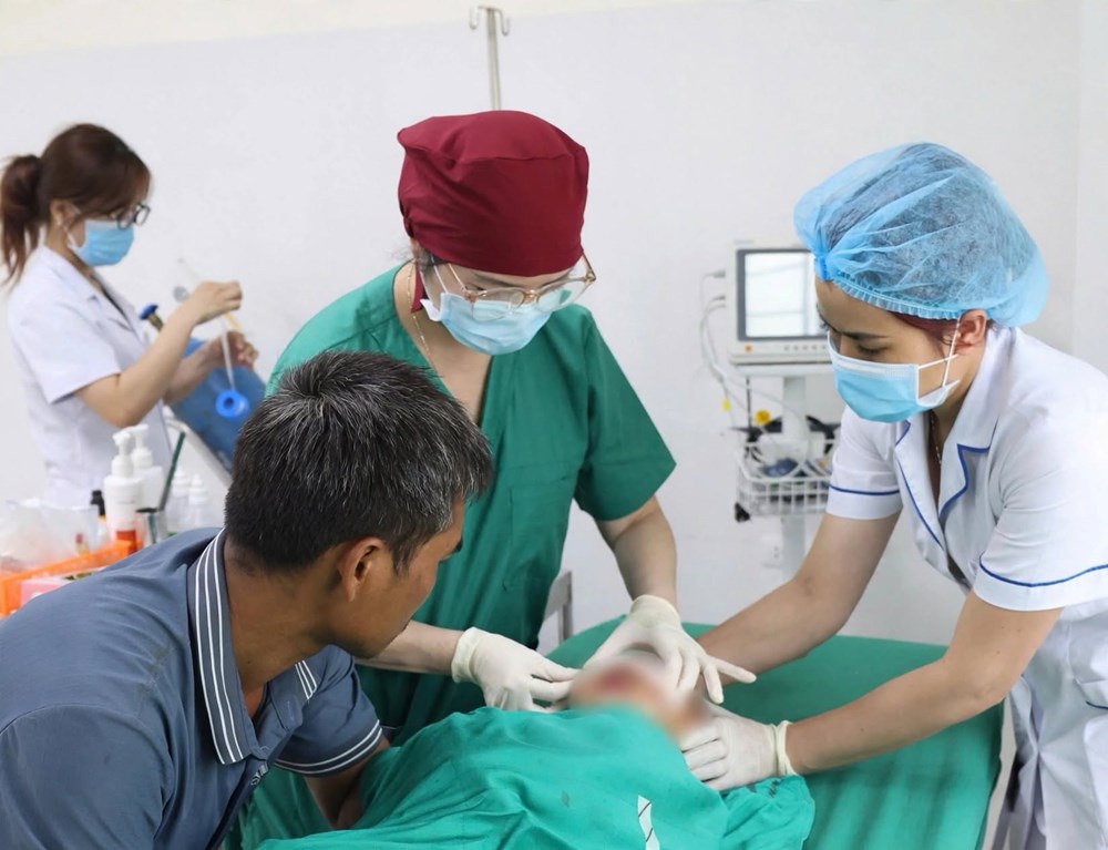 Cứu thành công bé trai hơn 2 tuổi bị chó dữ cắn nát vùng hàm mặt - ảnh 1