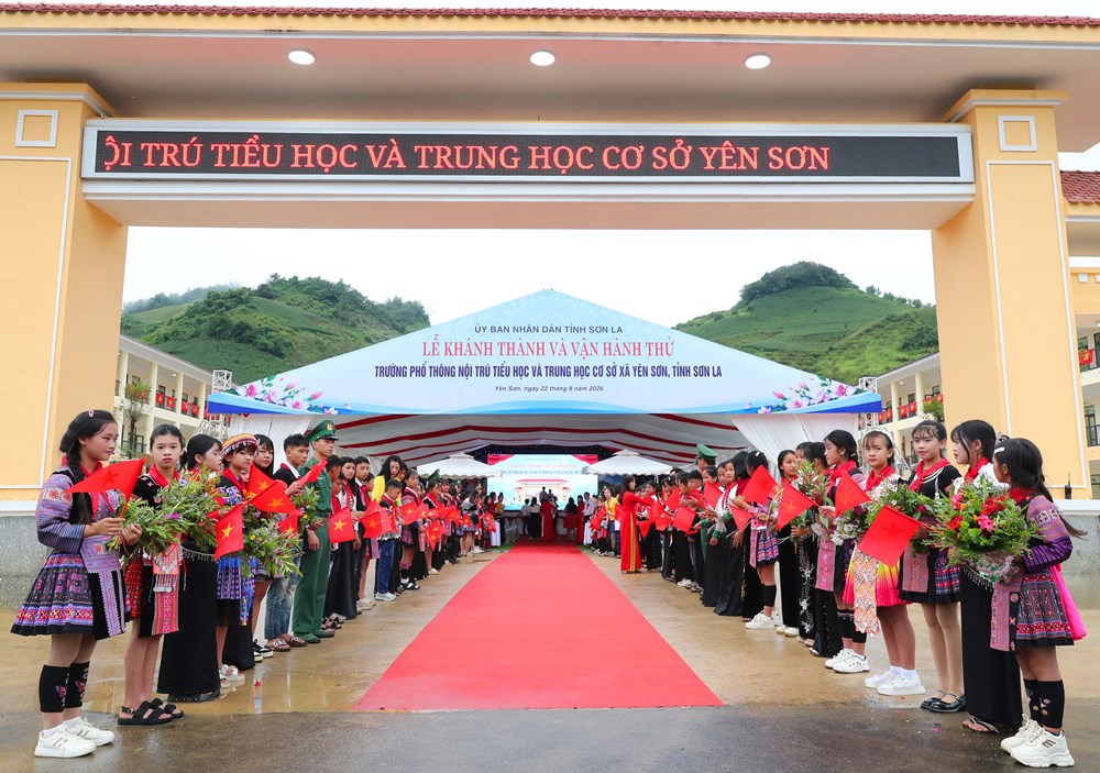 Trường nội trú liên cấp vùng biên Yên Sơn sẵn sàng cho năm học mới - ảnh 17