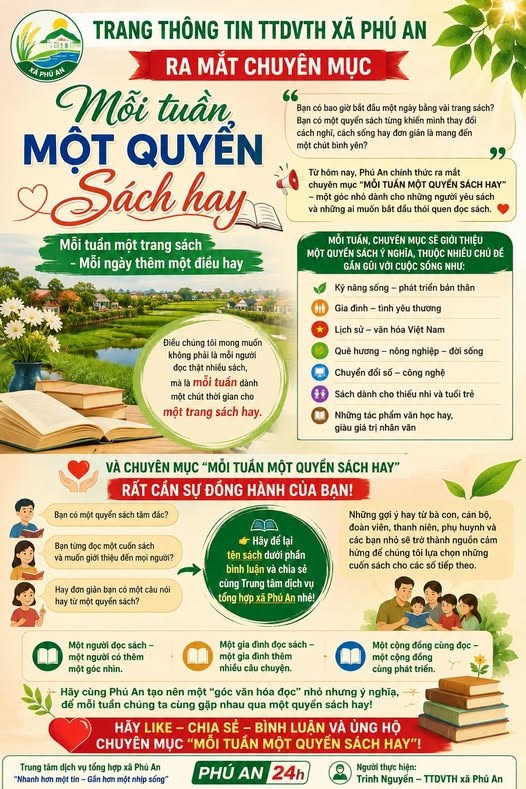 Xã Phú An ra mắt chuyên mục “Mỗi tuần một quyển sách hay” - ảnh 2