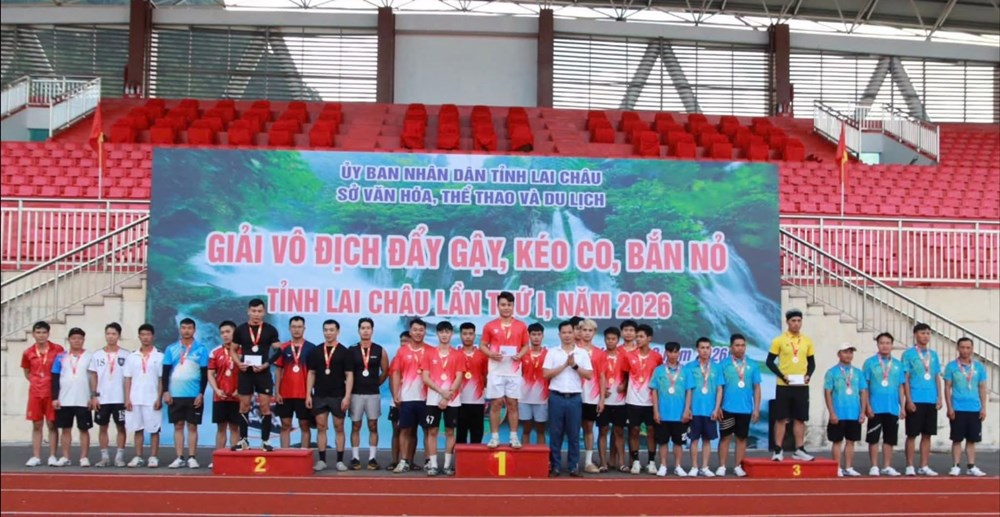 Bế mạc Giải vô địch đẩy gậy, kéo co, bắn nỏ tỉnh Lai Châu - ảnh 2