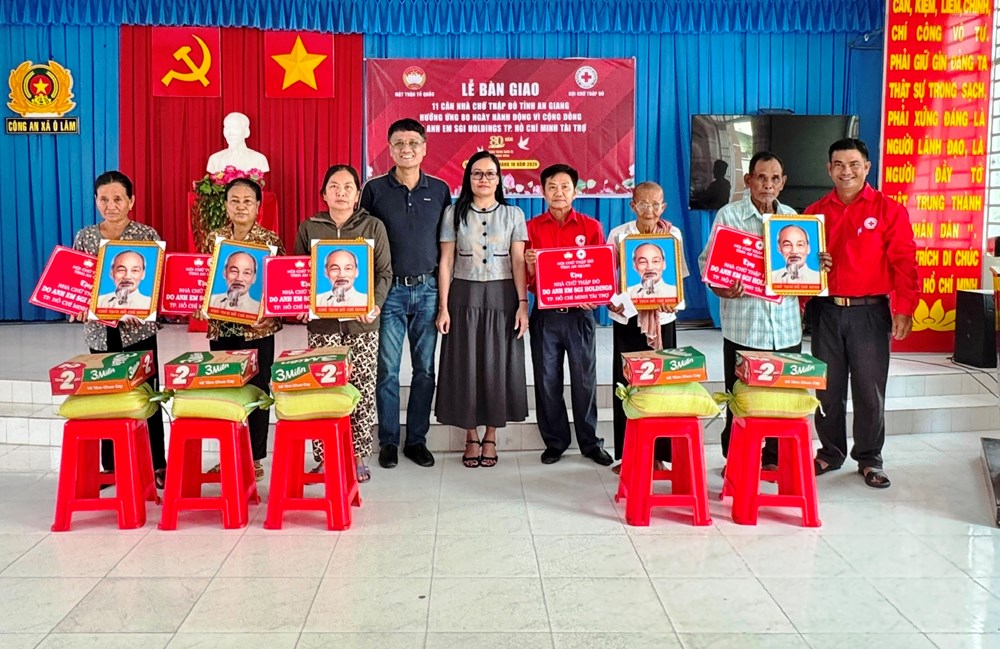 An Giang: Bàn giao 11 căn nhà Chữ thập đỏ cho đồng bào Khmer khó khăn - ảnh 1