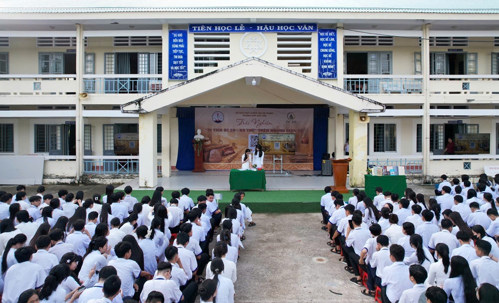 Học sinh An Giang đưa di sản Óc Eo – Ba Thê lên không gian số  - ảnh 1