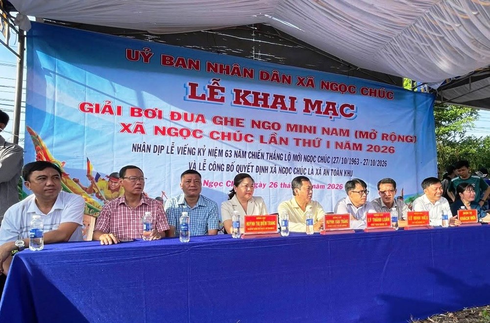 Sôi nổi Giải đua ghe ngo mini nam mở rộng xã Ngọc Chúc năm 2026 - ảnh 1