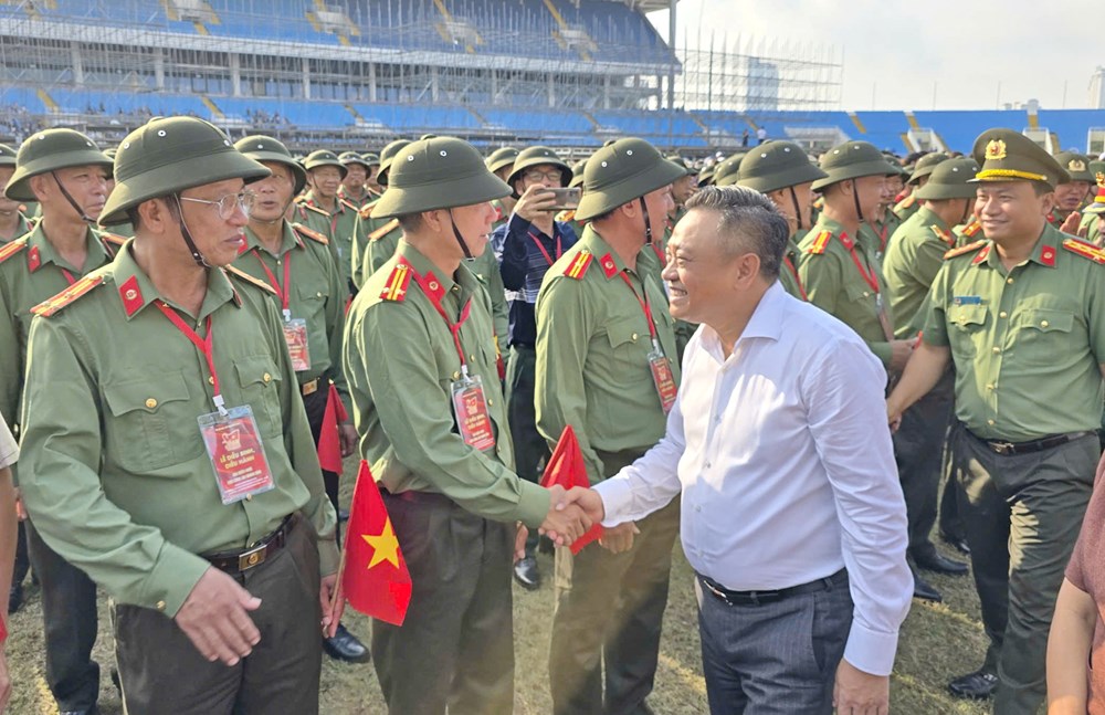 Hợp luyện lễ diễu binh, diễu hành A80 tại Sân vận động quốc gia Mỹ Đình  - ảnh 4