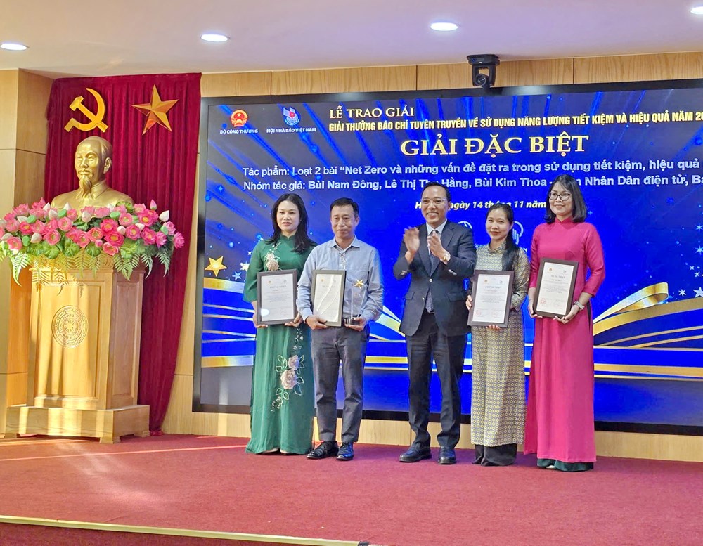 Trao giải Báo chí tuyên truyền về sử dụng năng lượng tiết kiệm và hiệu quả năm 2025 - ảnh 1