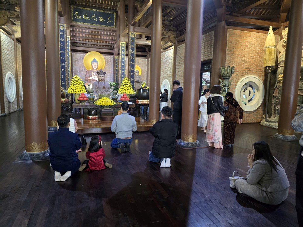 Khách thập phương đội mưa xuân vãn cảnh chùa Địa Tạng Phi Lai  - ảnh 5