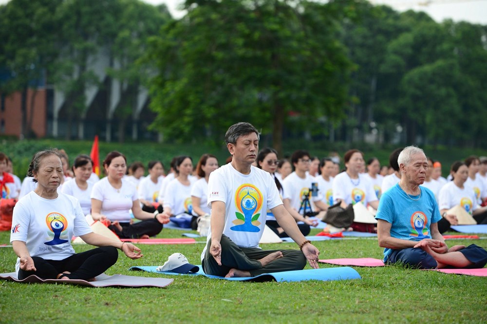 Hà Nội: 1.500 người đồng diễn Yoga tại Công viên Yên Sở - ảnh 2
