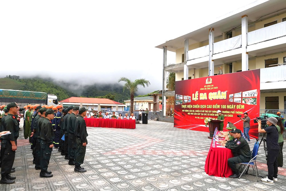 Lai Châu: “Chiến dịch cao điểm 100 ngày đêm” xây dựng trường phổ thông nội trú liên cấp tại các xã biên giới  - ảnh 1