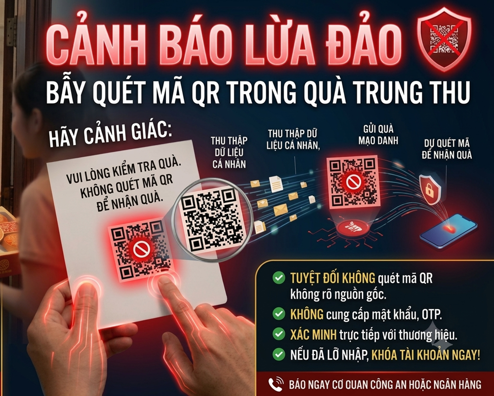 Gài bẫy quét mã QR trong quà Trung thu chiếm đoạt tài khoản ngân hàng - ảnh 1